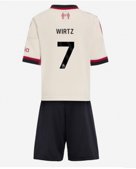 Billige Fotballdrakt Liverpool Florian Wirtz #7 Replika Bortedraktsett Barn 2025-26 Kortermet (med bukser)